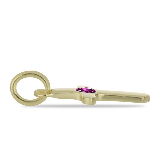 Goldplattierter Silberanhänger mit lila Saphir