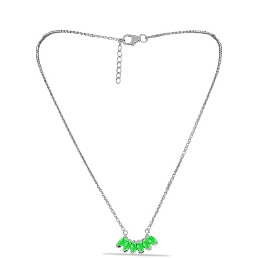 Silberhalskette mit Hyalit-Opal