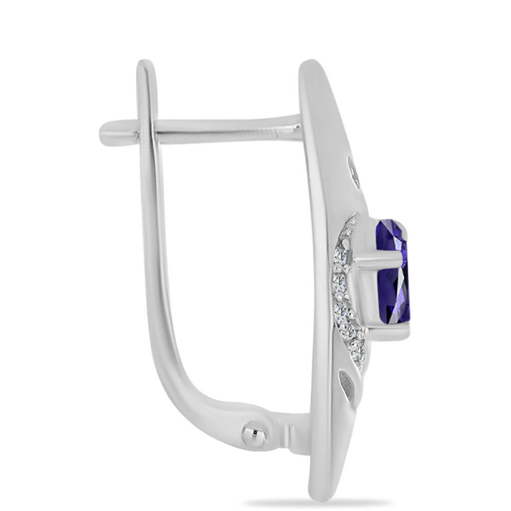 Silberohrringe mit Iolith und weißem Topas