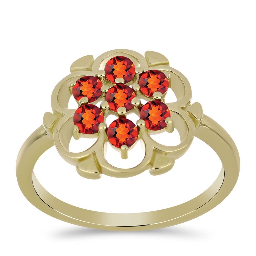 Goldplattierter Silberring mit Citrin aus Madeira