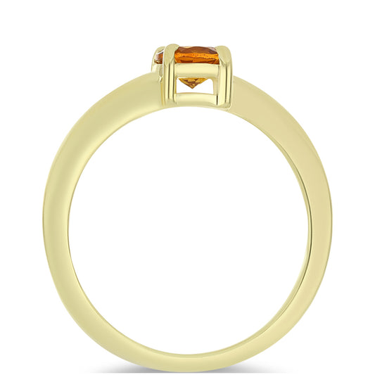 Goldplattierter Silberring mit Citrin aus Madeira