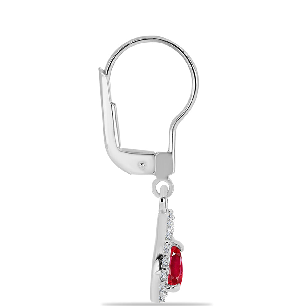 Silberohrringe mit rotem Achat und weißem Topas