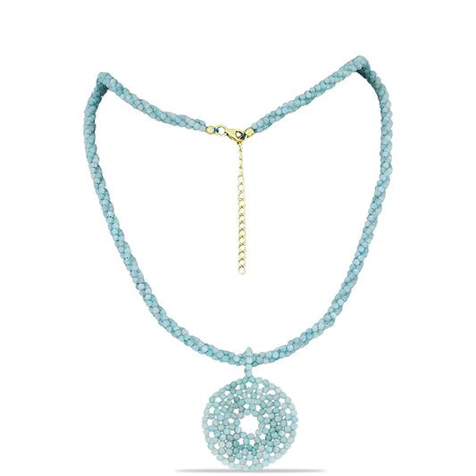 Goldplattierte Silberhalskette mit Amazonit