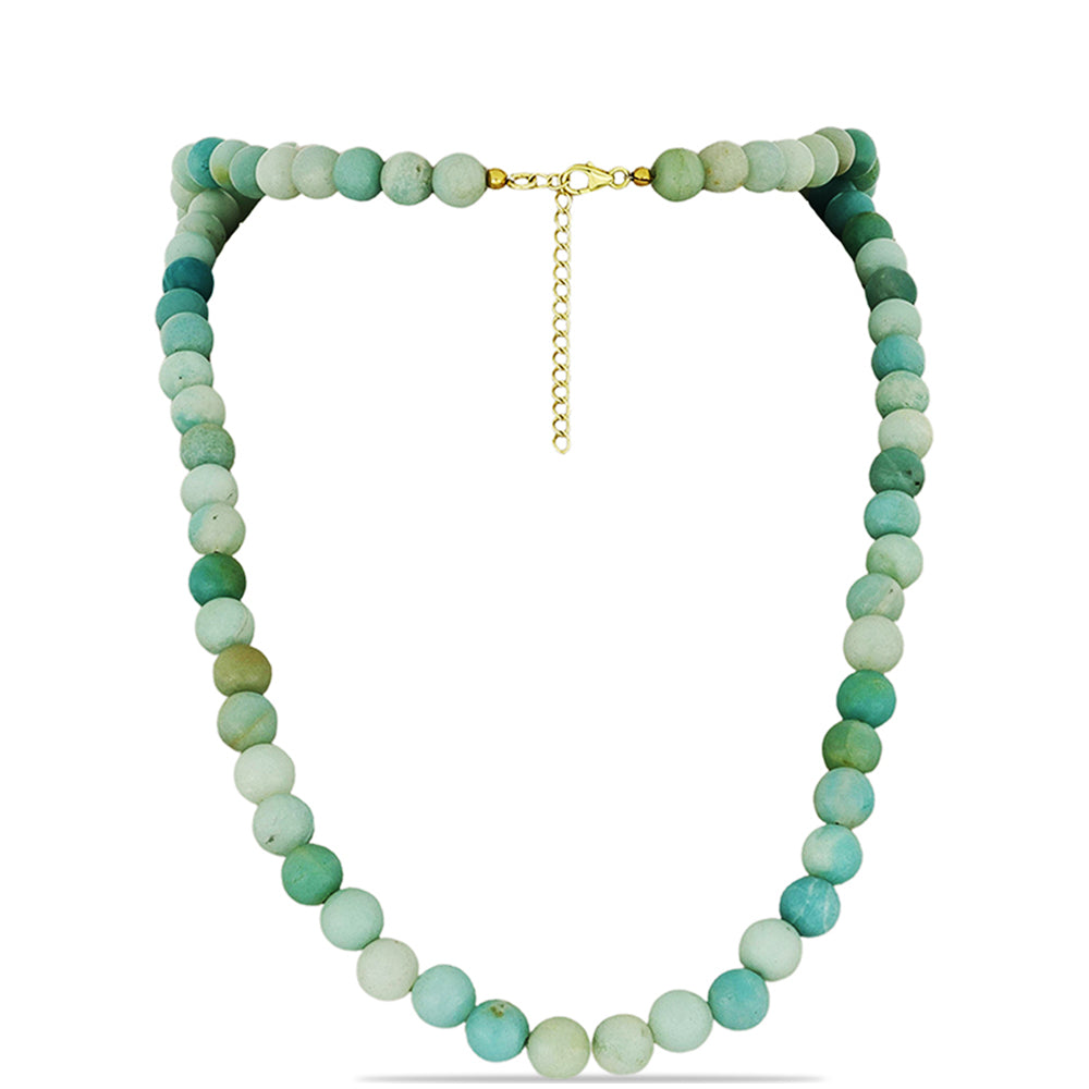Goldplattierte Silberhalskette mit Amazonit
