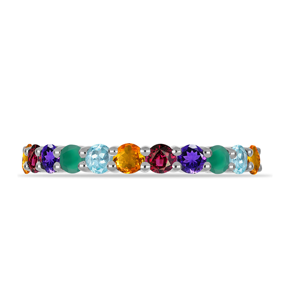 Silberring mit marokkanischem Amethyst und grünem Achat 2