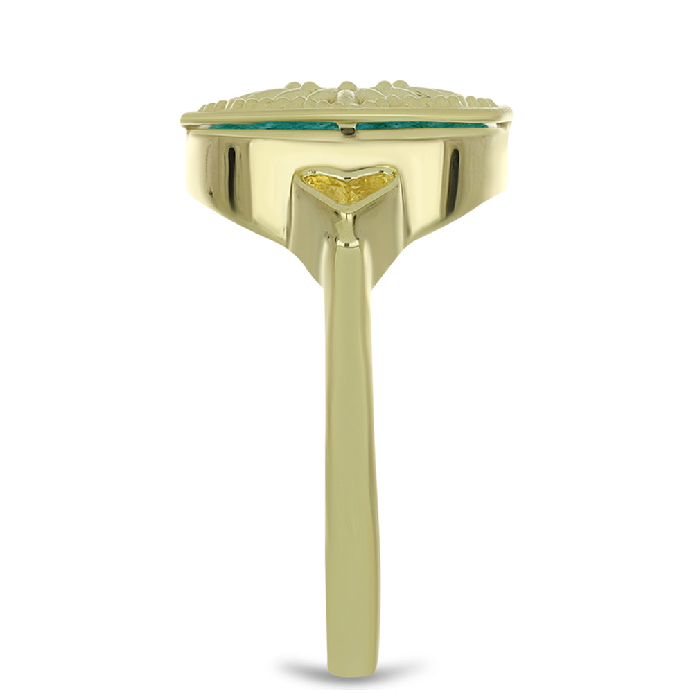 Goldplattierter Silberring mit Amazonit