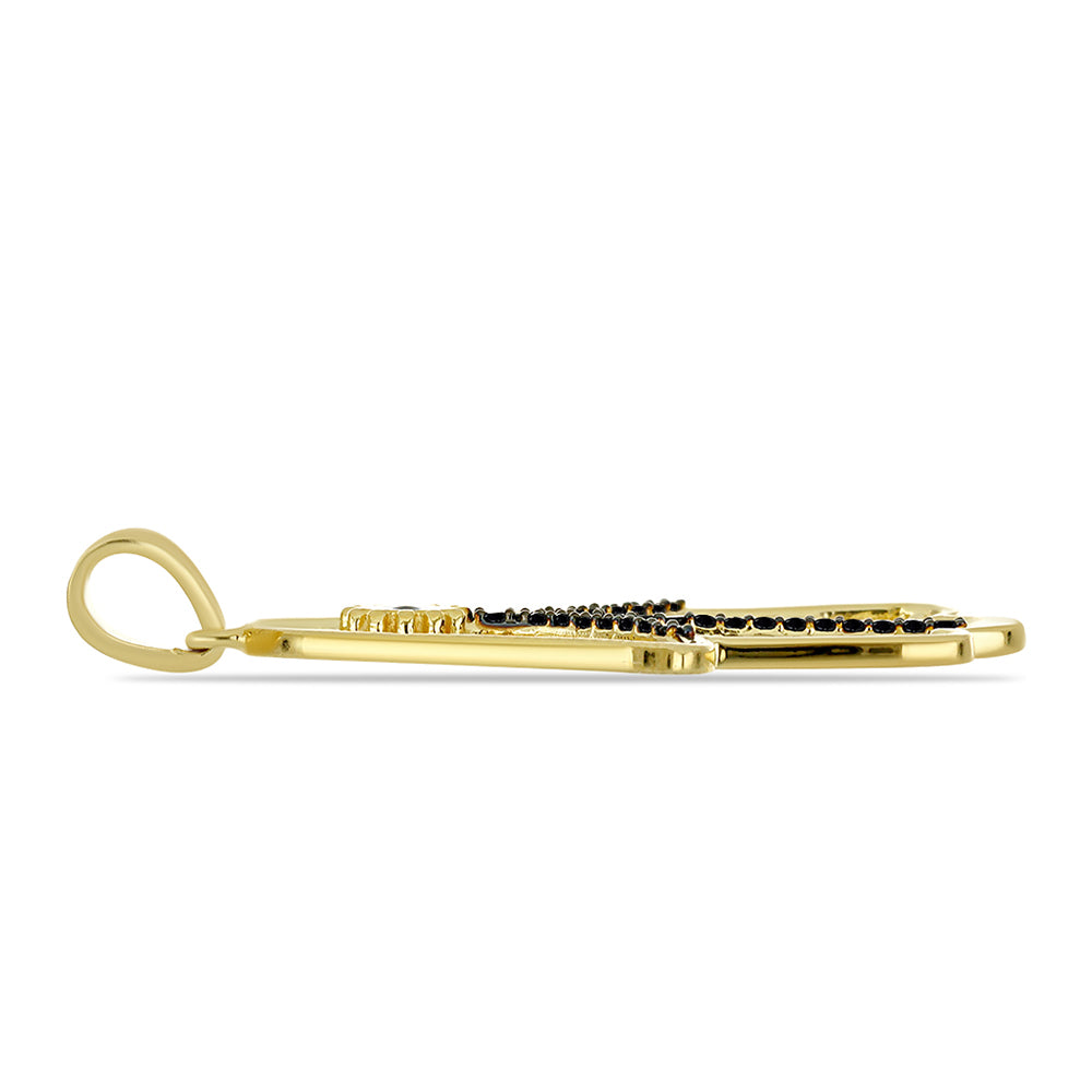 Goldplattierter Silberanhänger mit schwarzem Spinell