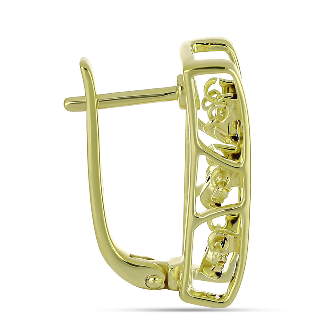 Goldplattierte Silberohrringe mit blauem Diamant