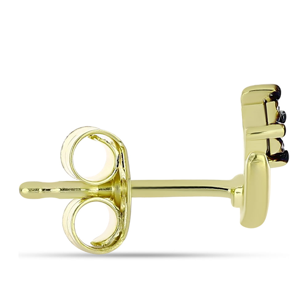 Goldplattierte Silberohrringe mit blauem Diamant