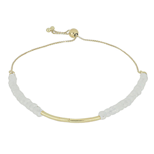 Goldplattiertes Silberarmband mit Regenbogenmondstein