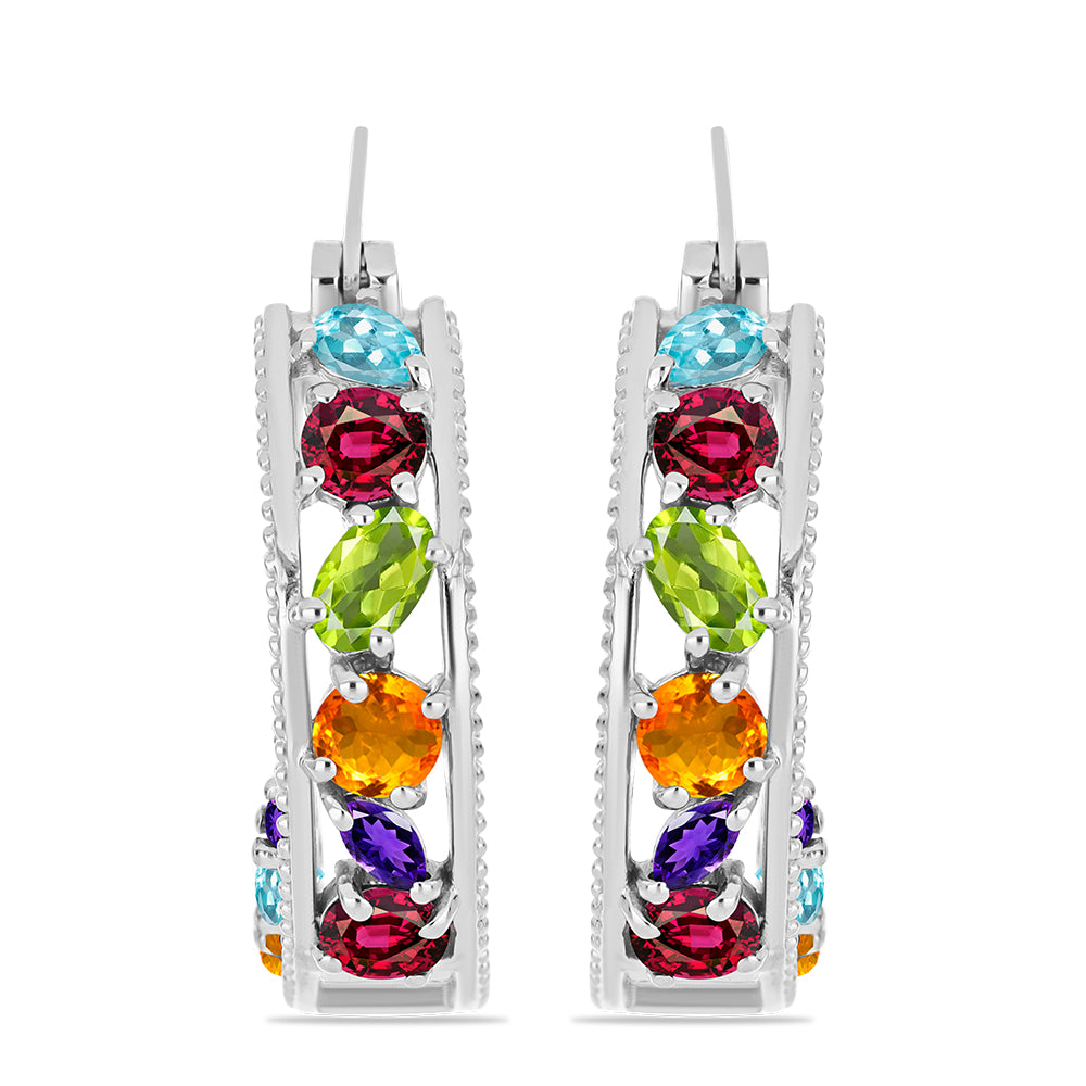 Silberohrringe mit marokkanischem Amethyst und goldfarbenem Rio Zitrin