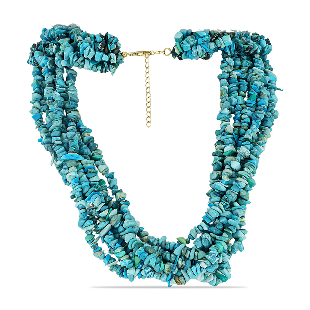 Goldplattierte Silberhalskette mit Dornröschen Türkis