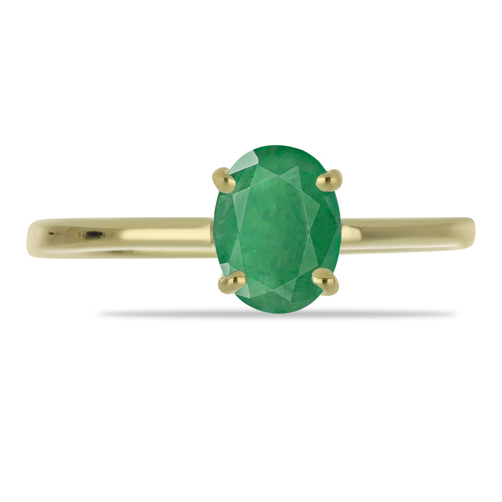 Goldplattierter Silberring mit brasilianischem Smaragd