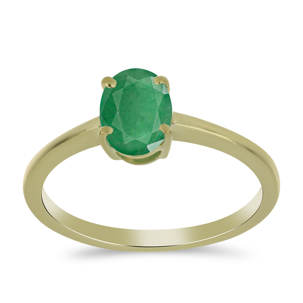Goldplattierter Silberring mit brasilianischem Smaragd