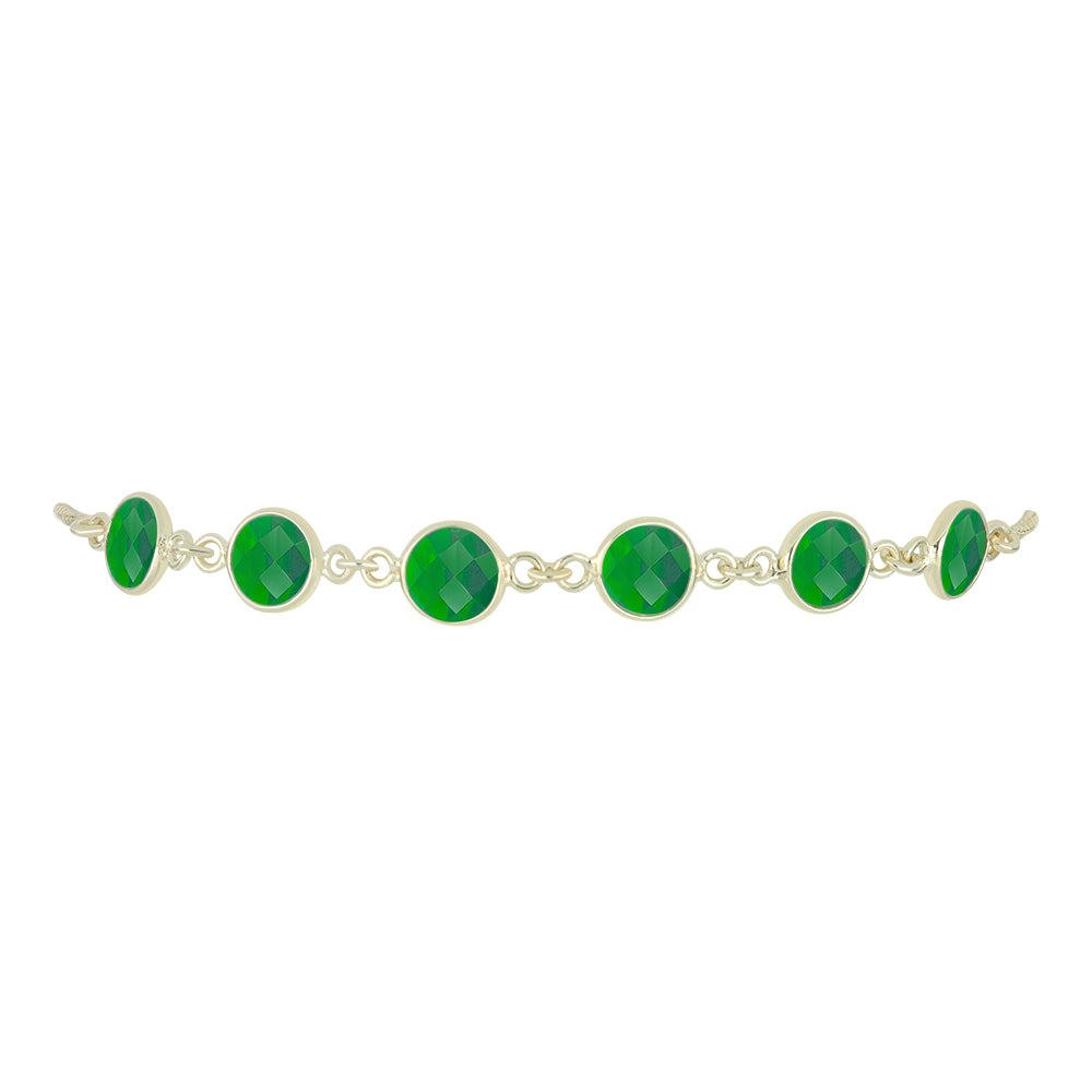 Goldplattiertes Silberarmband mit brasilianischem Smaragd