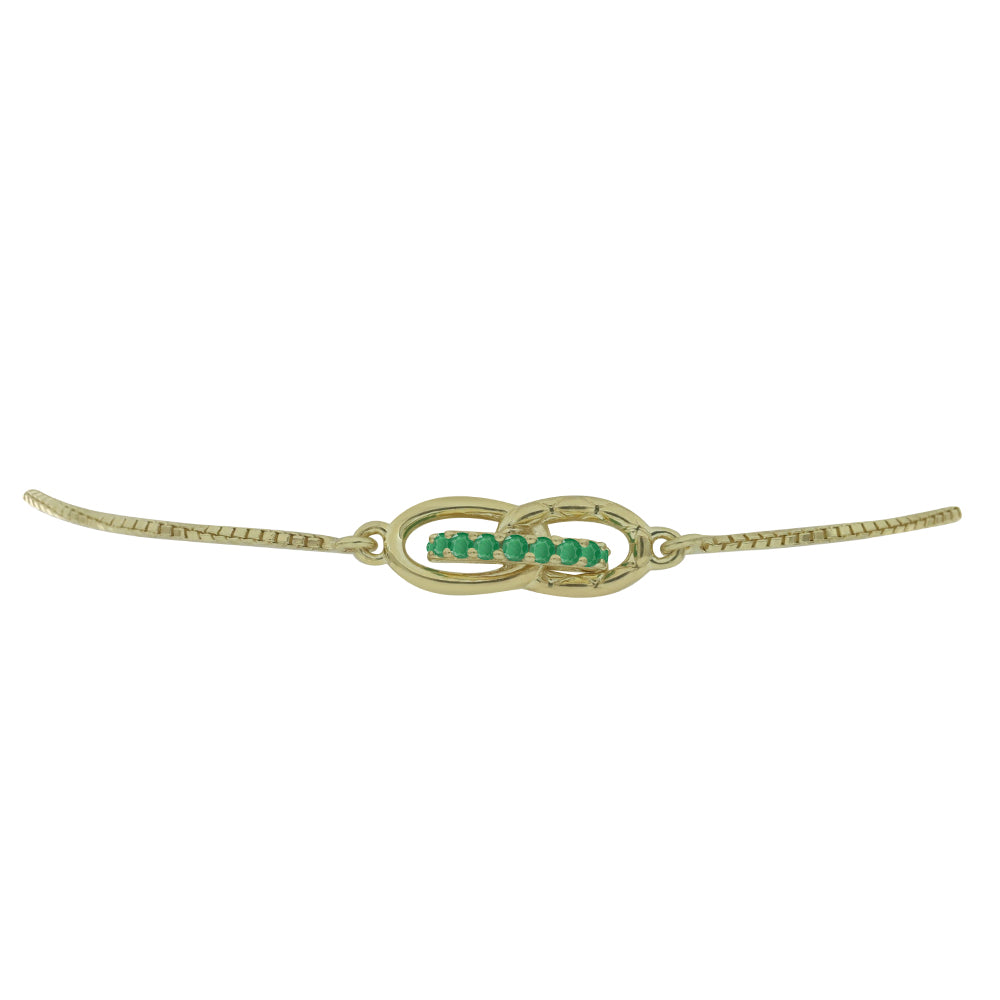 Goldplattiertes Silberarmband mit brasilianischem Smaragd
