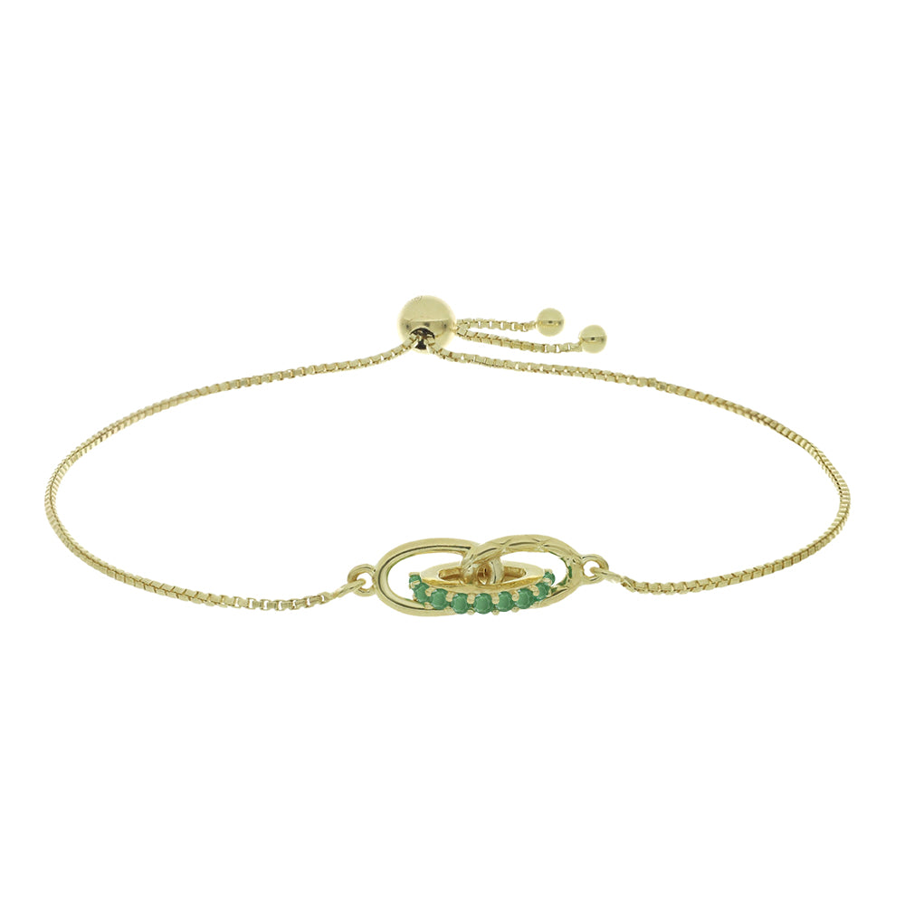Goldplattiertes Silberarmband mit brasilianischem Smaragd