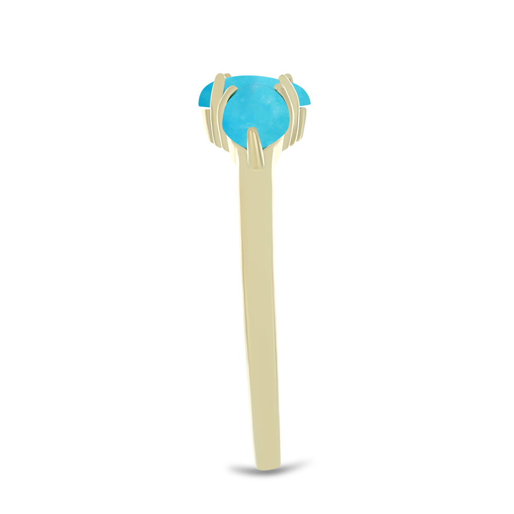 Goldplattierter Silberring mit Dornröschen Türkis