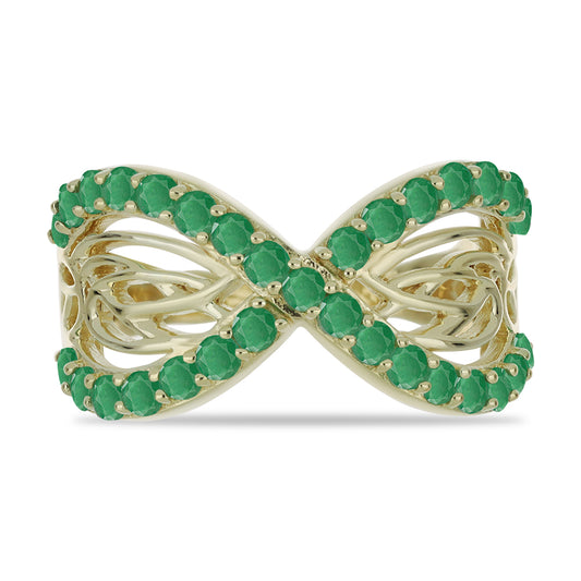 Goldplattierter Silberring mit brasilianischem Smaragd