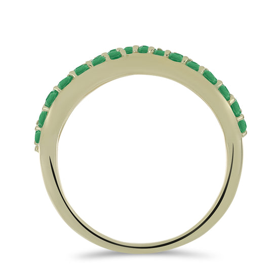 Goldplattierter Silberring mit brasilianischem Smaragd