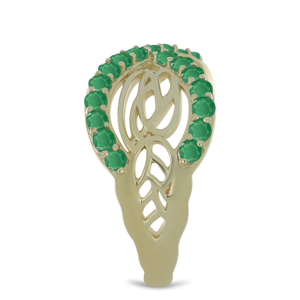 Goldplattierter Silberring mit brasilianischem Smaragd