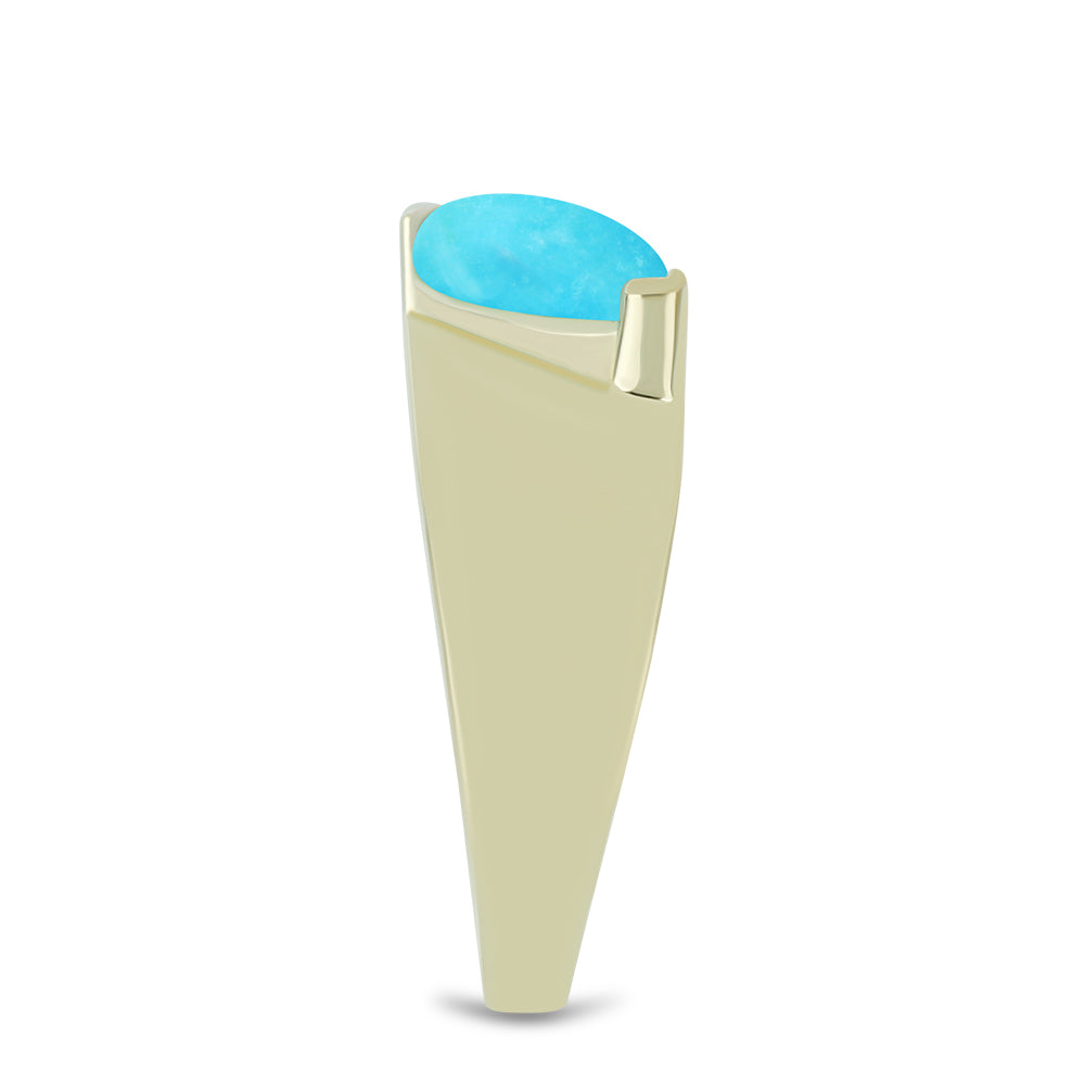 Goldplattierter Silberring mit Dornröschen Türkis