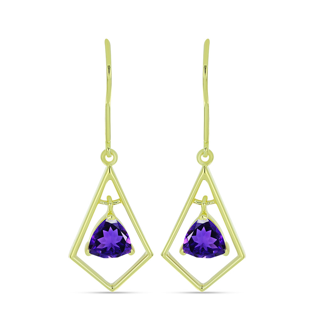 Goldplattierte Silberohrringe mit marokkanischem Amethyst