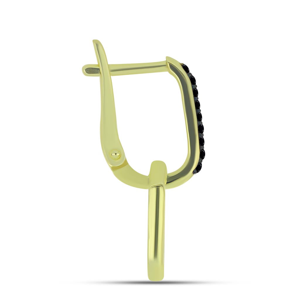 Goldplattierte Silberohrringe mit schwarzem Spinell