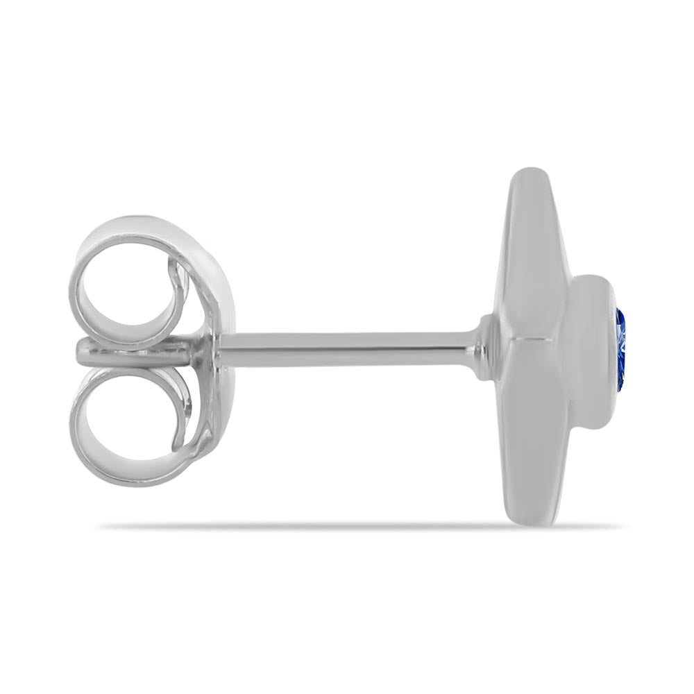 Silberohrringe mit zertifiziertem laborgezüchteten königsblauem Moissanit