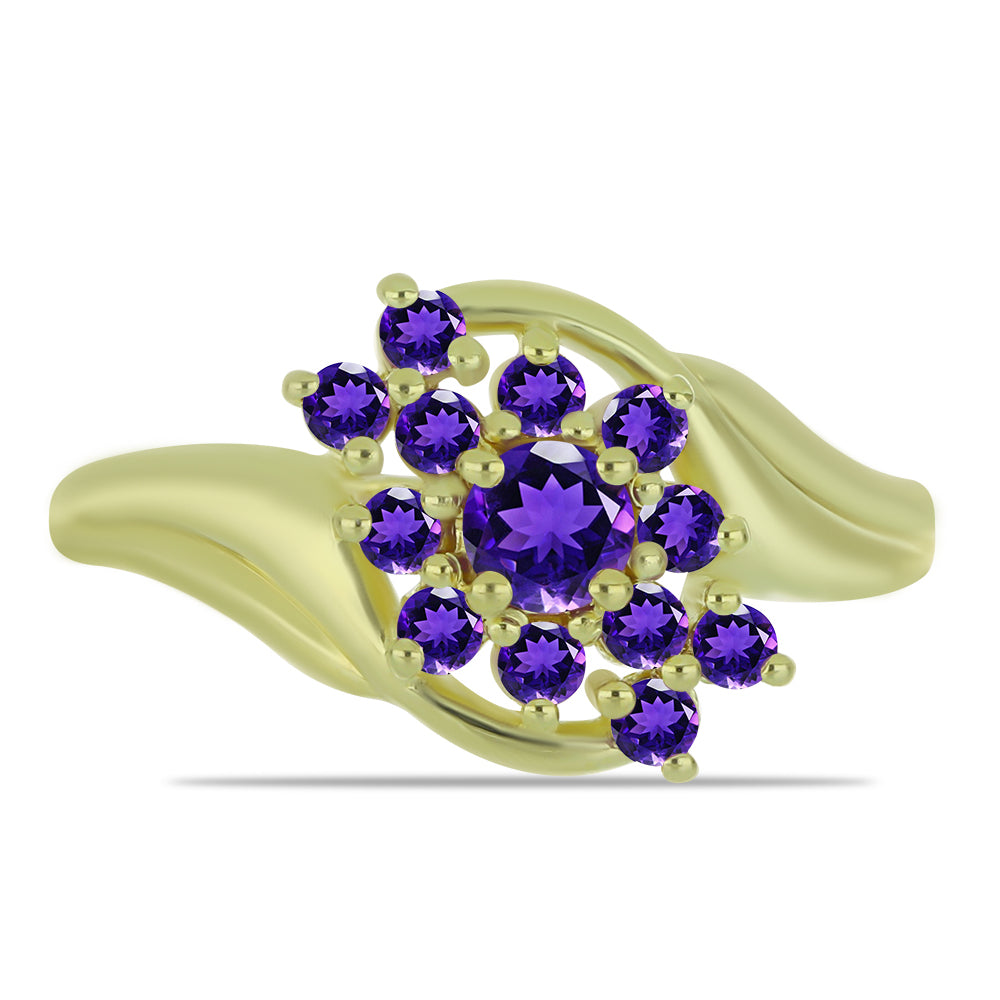Goldplattierter Silberring mit marokkanischem Amethyst