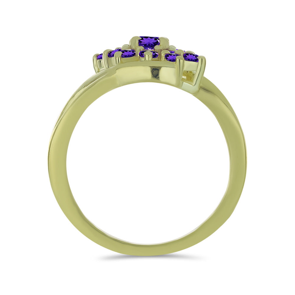 Goldplattierter Silberring mit marokkanischem Amethyst