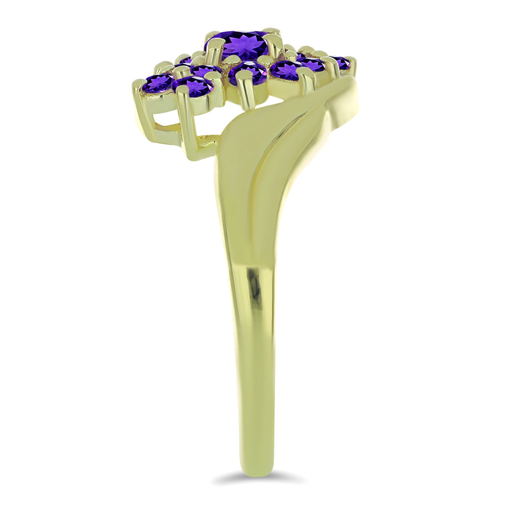 Goldplattierter Silberring mit marokkanischem Amethyst