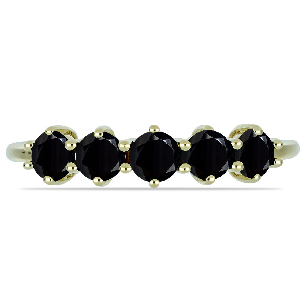 Goldplattierter Silberring mit schwarzem Spinell