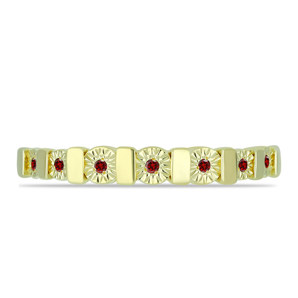 Goldplattierter Silberring mit rotem Diamant