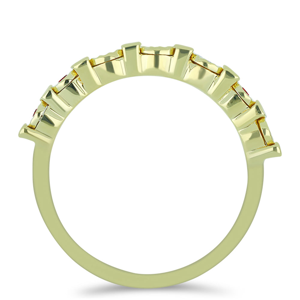 Goldplattierter Silberring mit rotem Diamant
