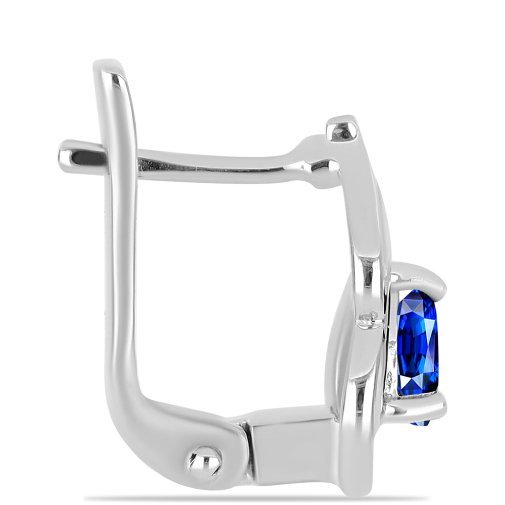 Silberohrringe mit australischem blauem Saphir