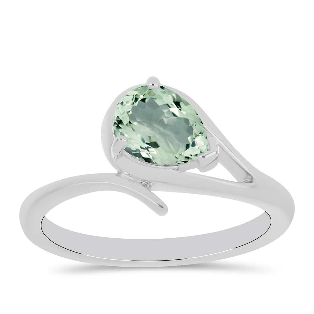 Silberring mit grünem Amethyst