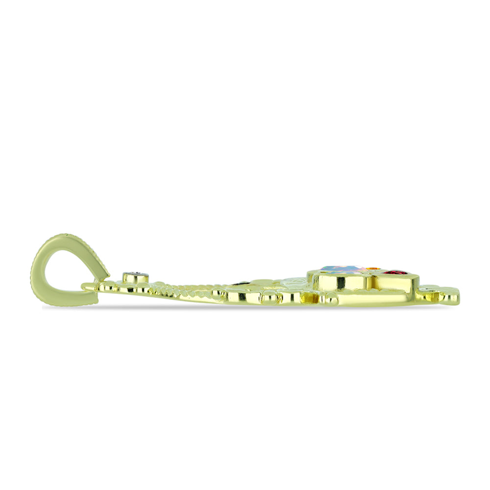 Goldplattierter Silberanhänger mit Welo-Opal und Chakra Turmalin