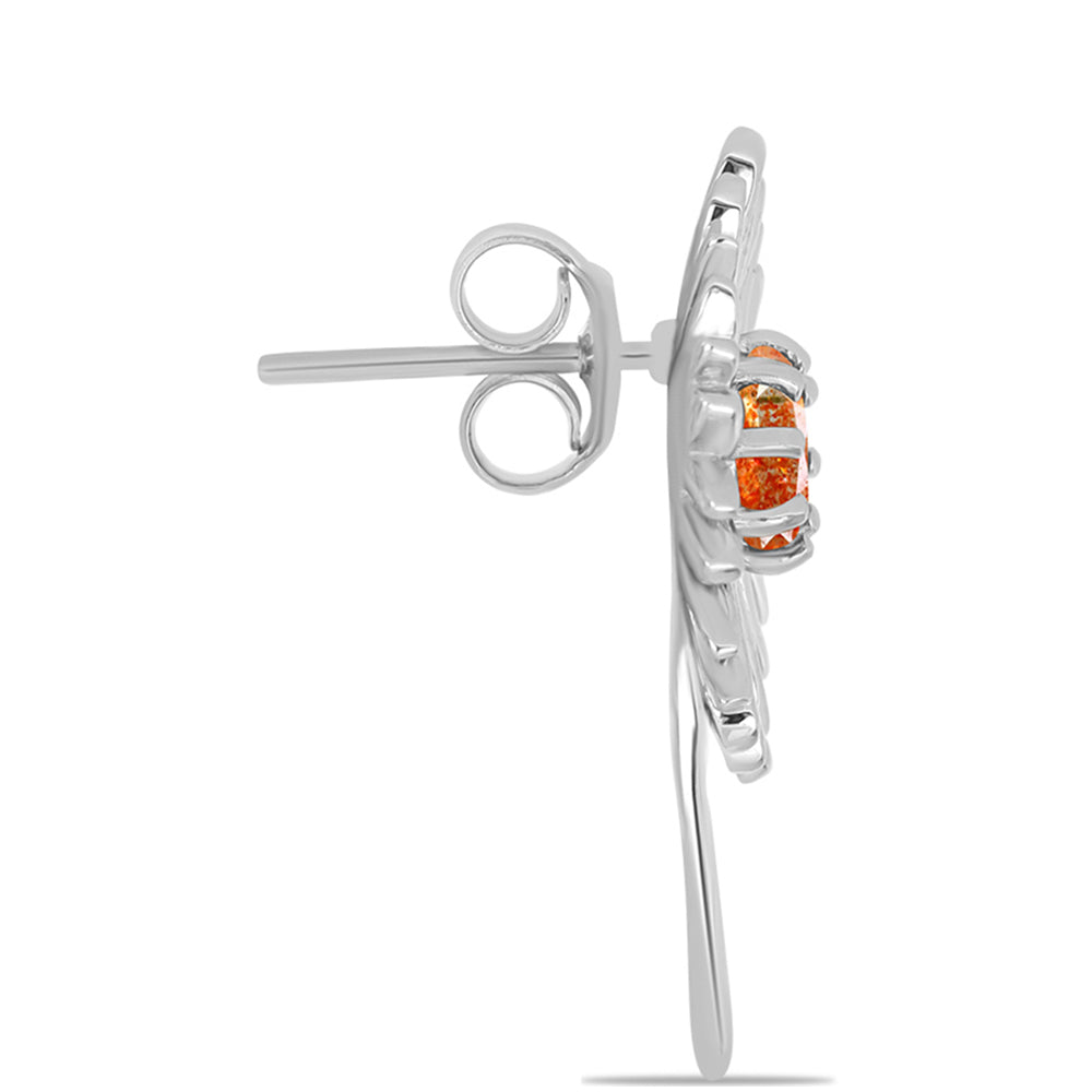 Silberohrringe mit Sonnenstein aus Oregon