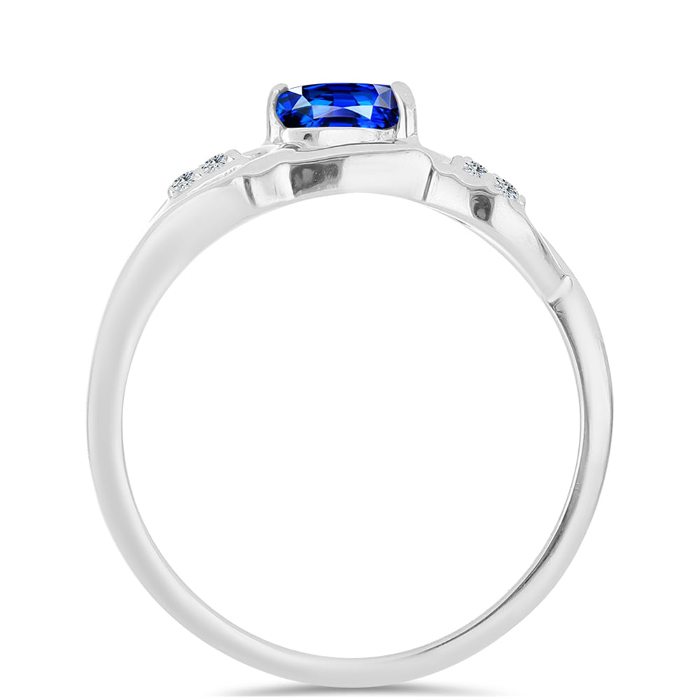 Silberring mit australischem blauem Saphir und weißem Topas
