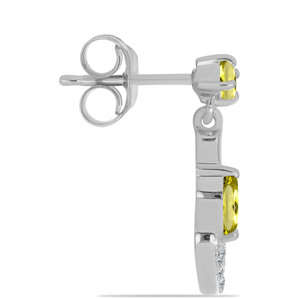 Silberohrringe mit Zitronentopas und weißem Topas