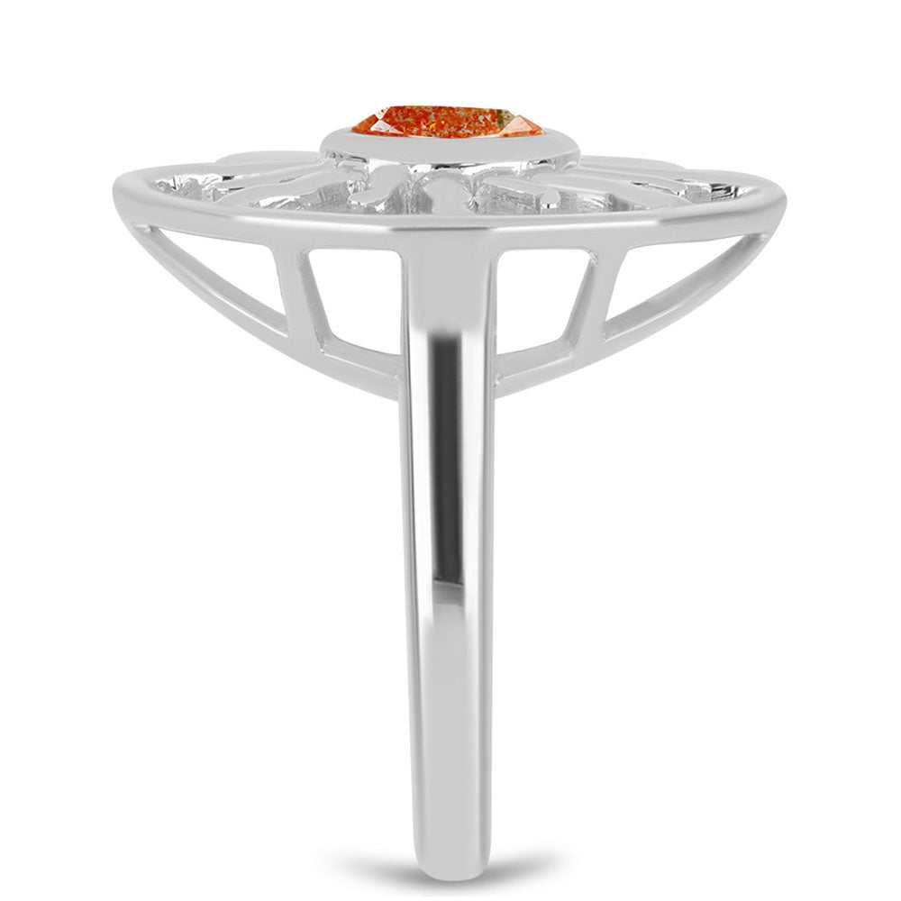 Silberring mit Sonnenstein aus Oregon