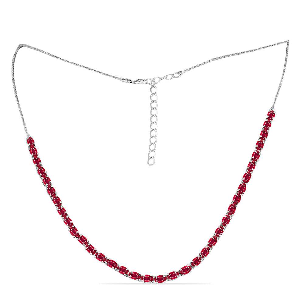 Silberhalskette mit Rubin aus Madagaskar