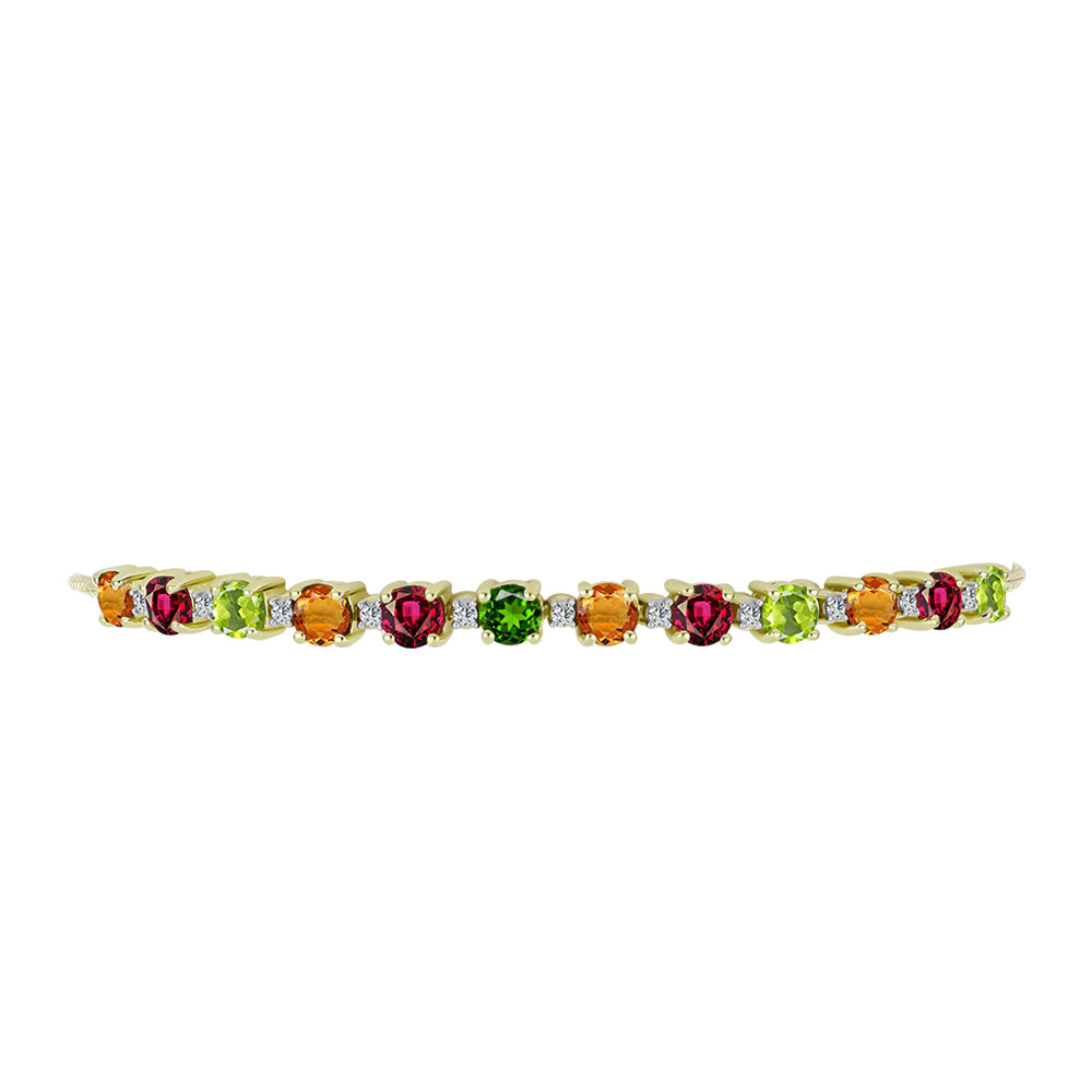 Goldplattiertes Silberarmband mit Chakra Turmalin und weißem Topas