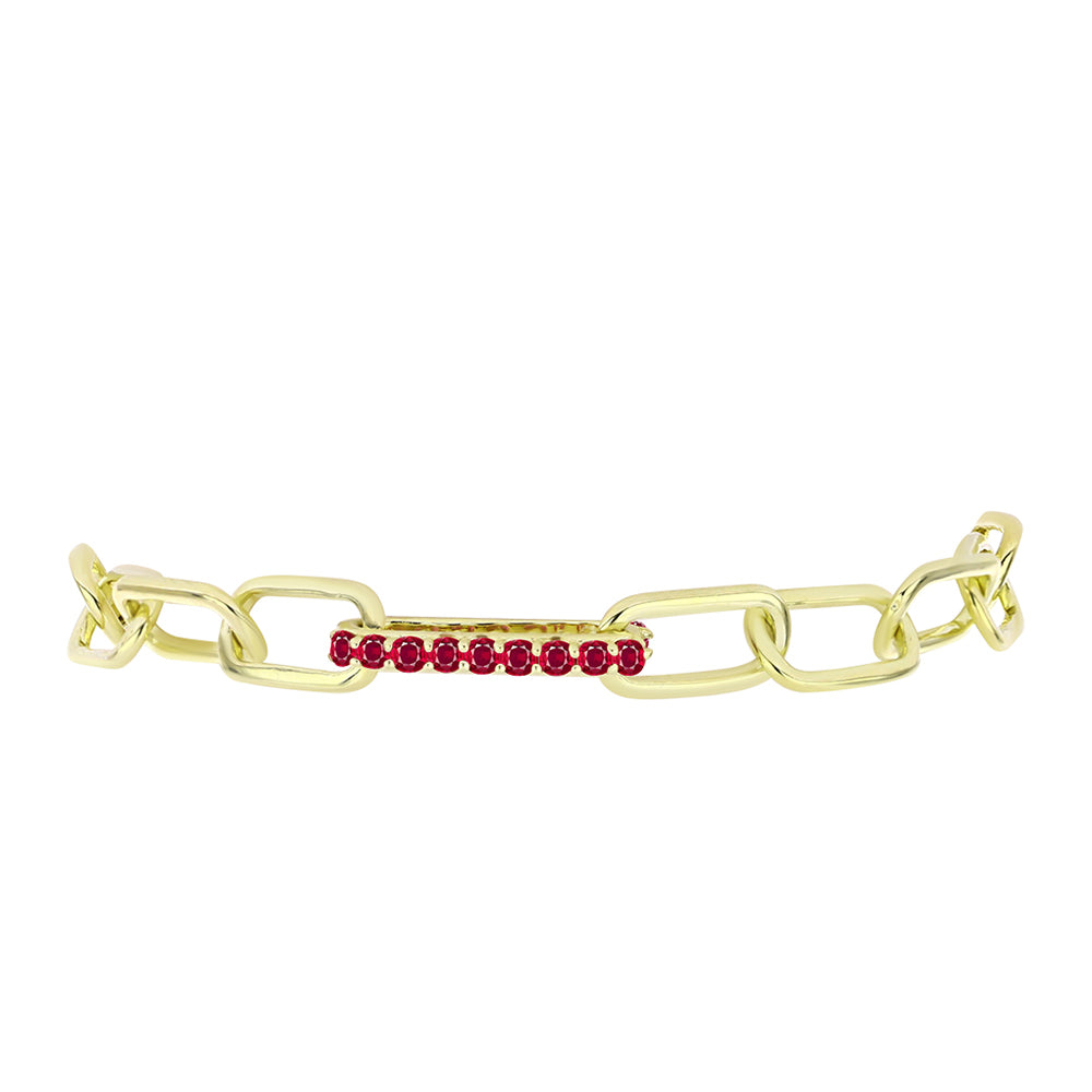Goldplattiertes Silberarmband mit Rubin aus Madagaskar