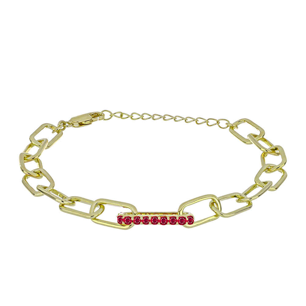 Goldplattiertes Silberarmband mit Rubin aus Madagaskar