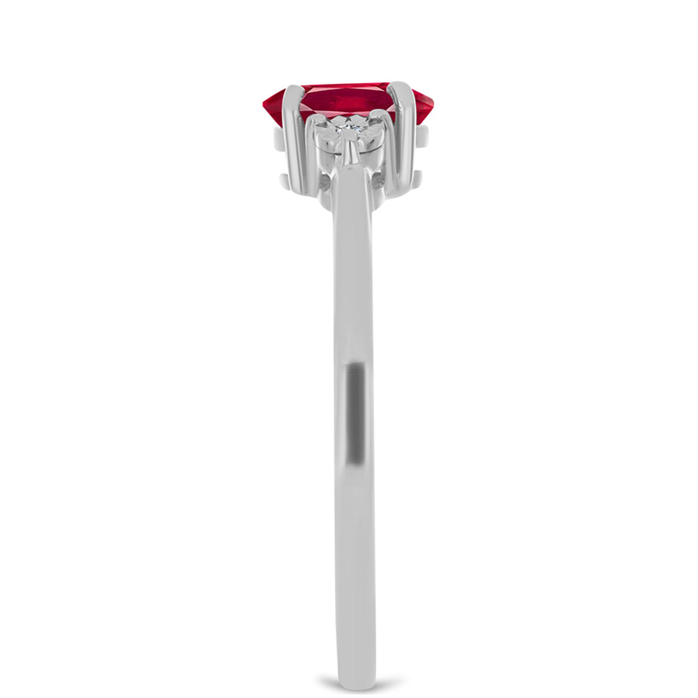 Silberring mit Rubin aus Madagaskar und weißem Topas