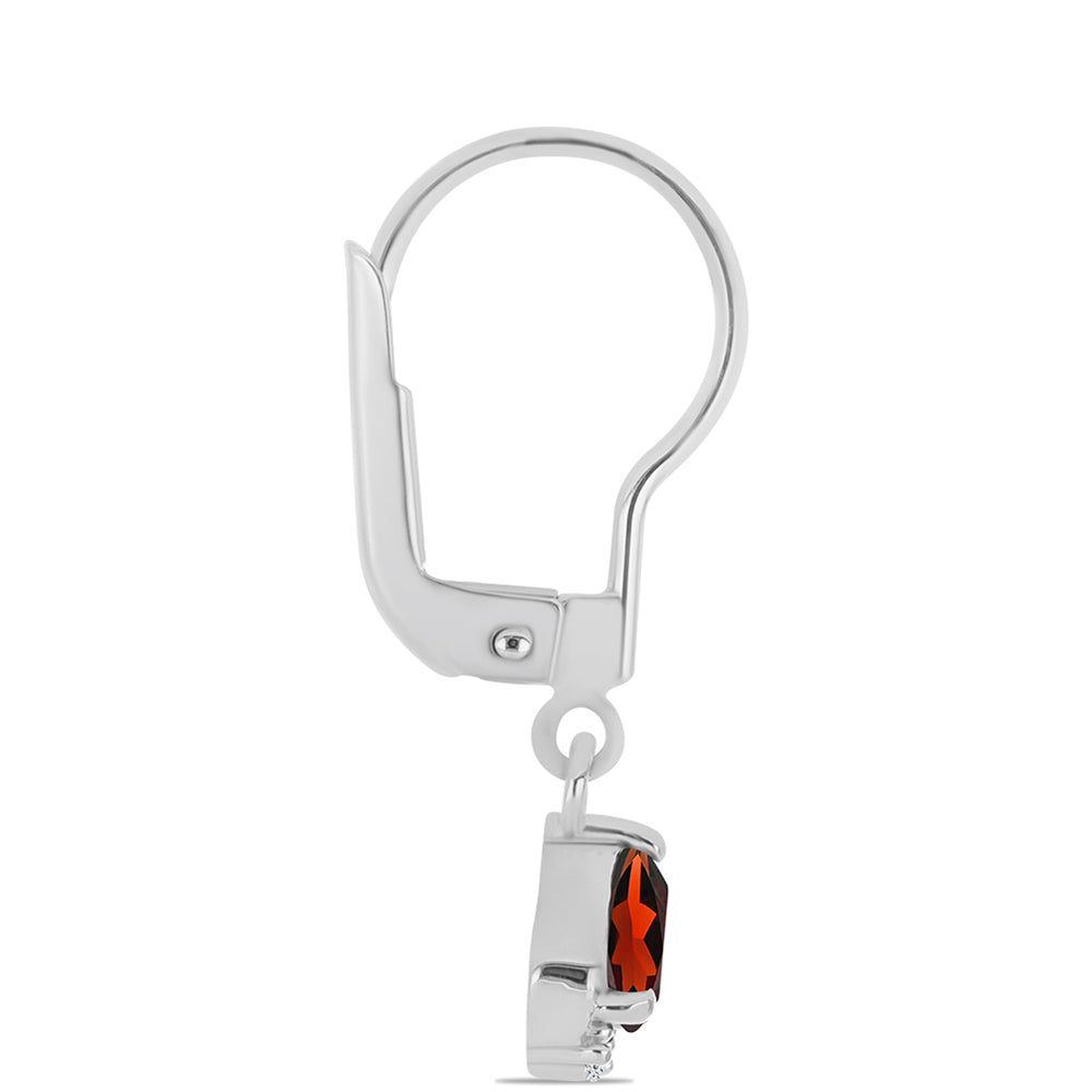 Silberohrringe mit Barton Granat und weißem Topas