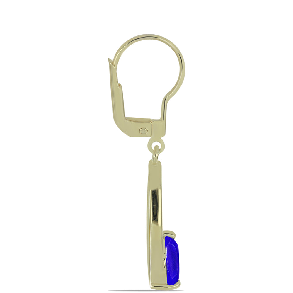 Goldplattierte Silberohrringe mit blauem Achat