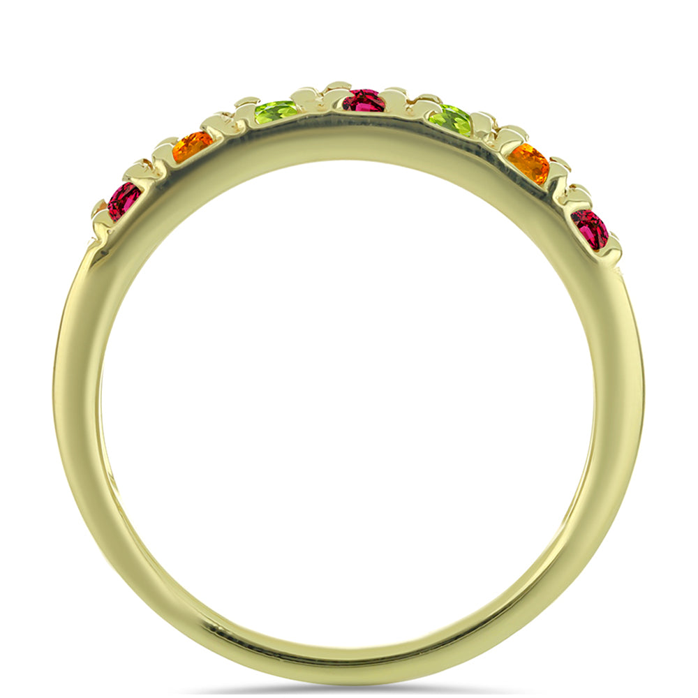 Goldplattierter Silberring mit Chakra Turmalin